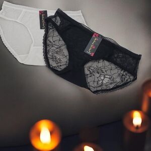 Black and White Lace Panties